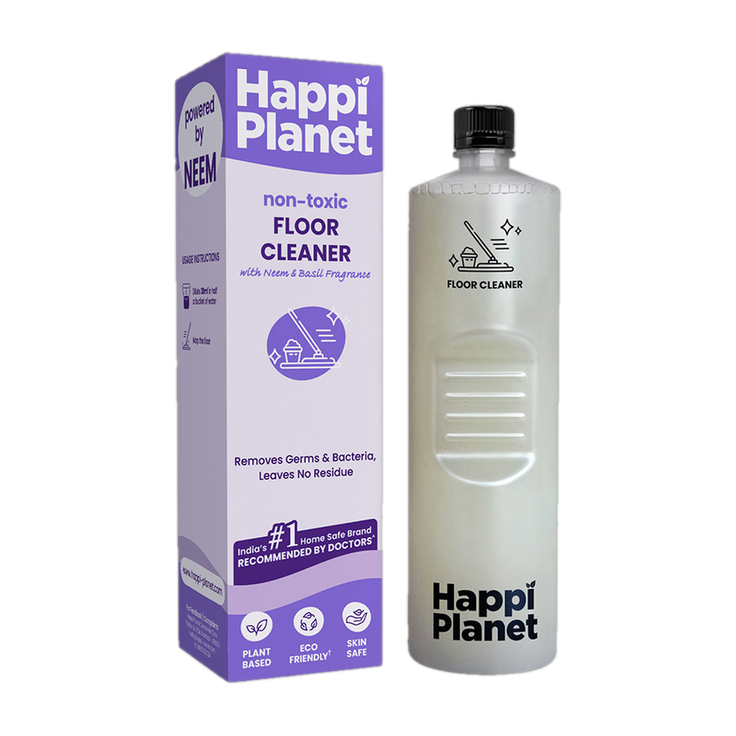 Happi Planet Organic & Herbal Floor Cleaner | Pet & Baby Safe | Powered by Neem | Non-Toxic(1 L)