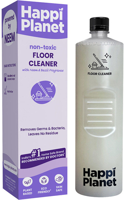 Happi Planet Organic & Herbal Floor Cleaner | Pet & Baby Safe | Powered by Neem | Non-Toxic(1 L)