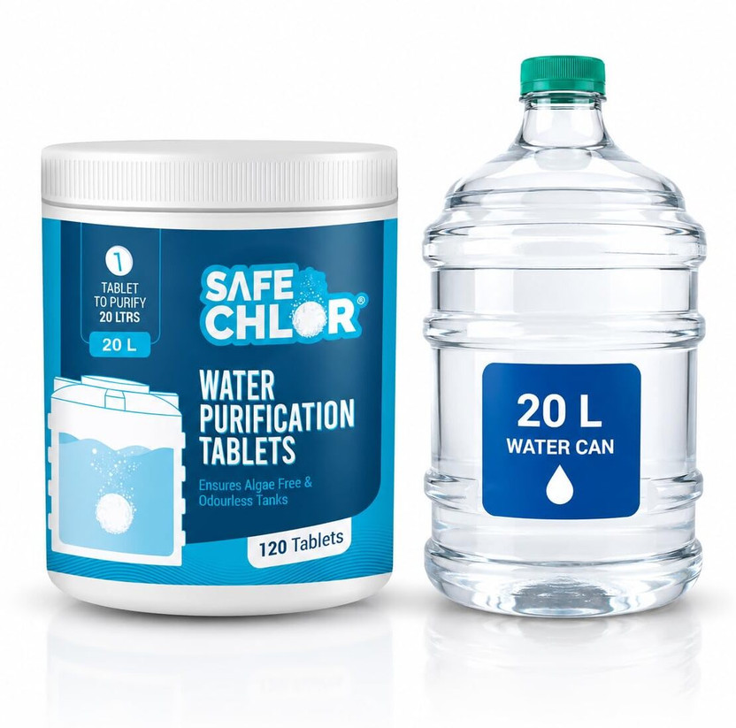 Safe Chlor Overhead & Underground Water Tank Purification Cleaning Chlorine Tablets (20L)(120 Tablets)