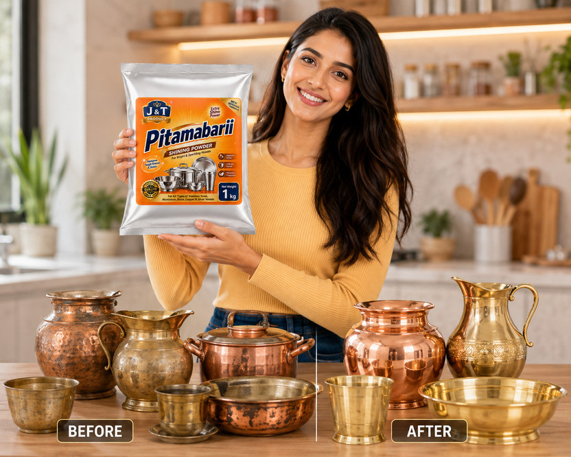 Pitambarii Eco-Friendly Bulk Metal Cleanser Powder for Household & Puja Vessels(1000 g)