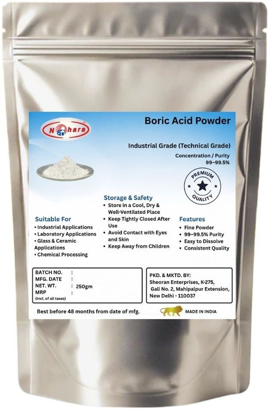NOHARA Boric Acid Powder – Industrial & Technical Grade Cleaning Chemical (Non-Edible)(250 g)