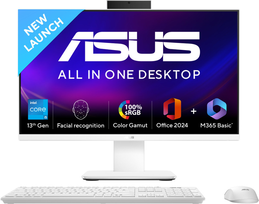 ASUS V400 AiO Series V470VA-KWPE005WS, All in One Desktop, 13th Gen Core i5 (16 GB DDR5/1 TB SSD/Windows 11 Home/27 Inch Screen/V470VA-KWPE005WS) with MS Office(White, 21 cm x 61.3 cm x 44.7 cm, 9 kg)