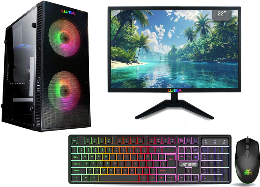 LUISA GAMING Core i5 (16 GB DDR4/256 GB SSD/Windows 11 Home/1 GB Intel® HD Graphics 2500/22 Inch Screen/LUISAGLXI53470S16GB256GBNVME) with MS Office(Black)