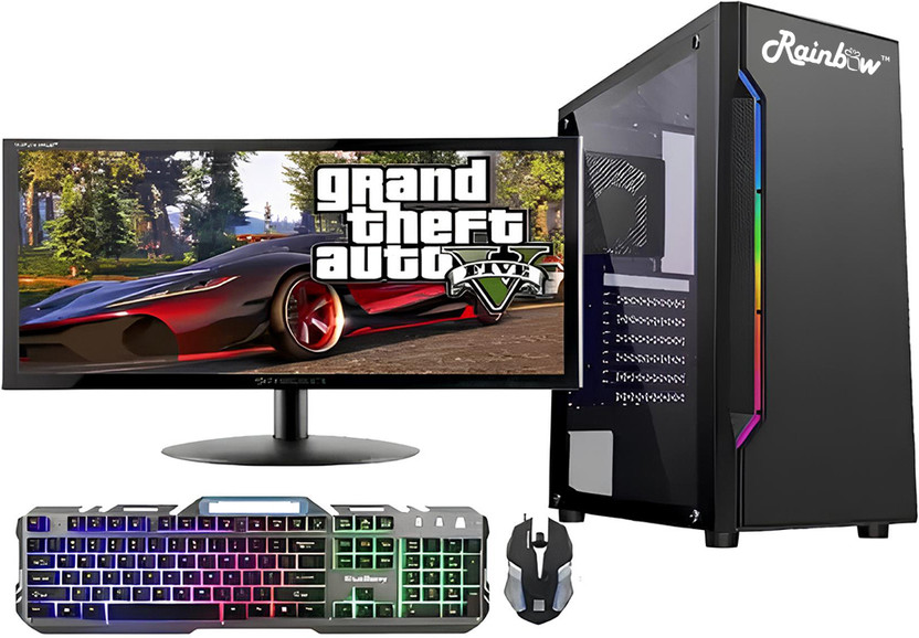 RAINBOW Gaming pc Core i5 (16 GB DDR4/1 TB/512 GB SSD/Windows 11 Home/4 GB 4 GB/18.5 Inch Screen/Gaming pc) with MS Office(RGB, 30 cm x 30 cm x 30 cm, 8 kg)