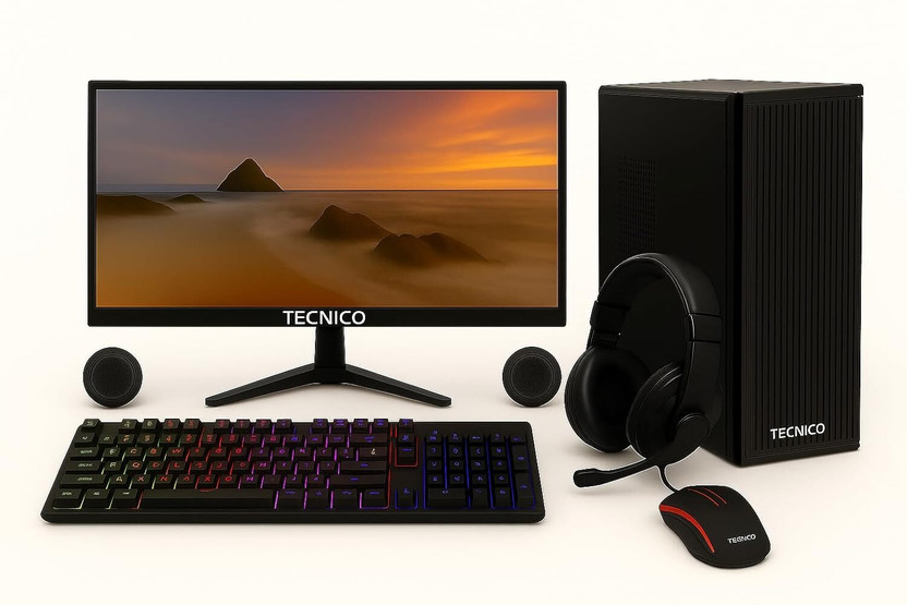 TECNICO TECNICO I5 4 16 512 VICTORY Core i5 (4th Gen) (8 GB DDR3/512 GB SSD/Windows 11 Home/20 Inch Screen/Victory Desktop CPU Set, Keyboard Mouse Set, WiFi 6, 20"Monitor) with MS Office(Black, 43.2 cm x 38.1 cm x 50.8 cm, 5 kg)