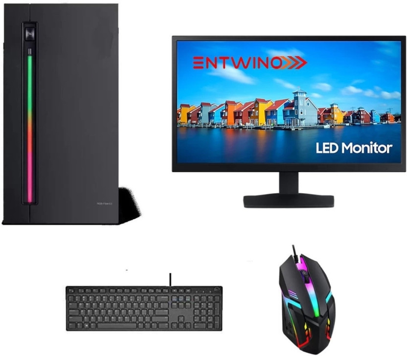 GAMING PC SHARMA INFOSYS Core i5 Core i5 (8 GB DDR4/1 TB/Windows 11 Home/2 GB/18.5 Inch Screen/Gaming 500SSD)(Black, Red)