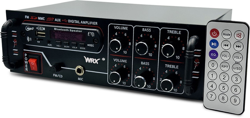 WRX Amplifier Bluetooth/MIC Input/USB/SD Card Slot/FM Radio/AUX Input/Remote Control 160 W AV Control Amplifier(Black)