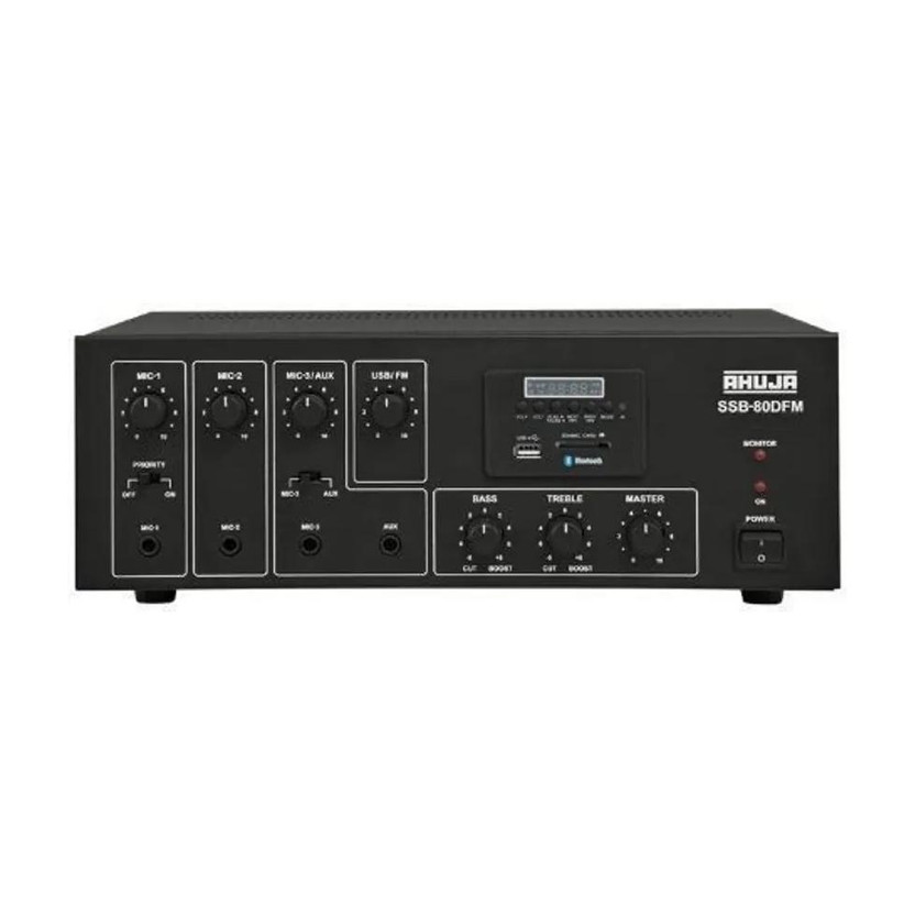 Ahuja Amplifier SSB-80DFM with USB, SD Card,Bluetooth, and FM INPUTS, Black(Black)