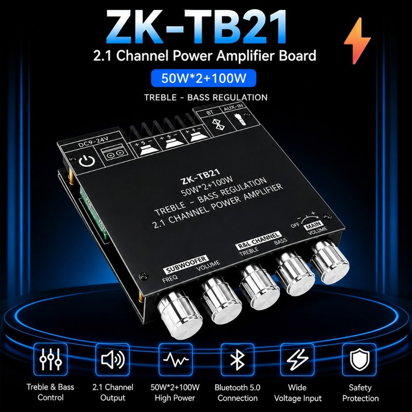 AJ COLLECTIONS ZK-TB21 200 W AV Power Amplifier(Black)