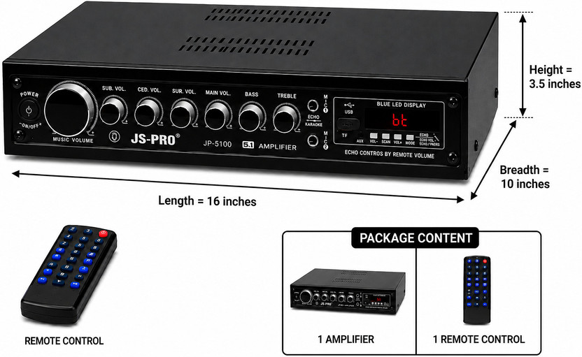 JS PRO JP 5100 300 W AV Control Receiver(Black)