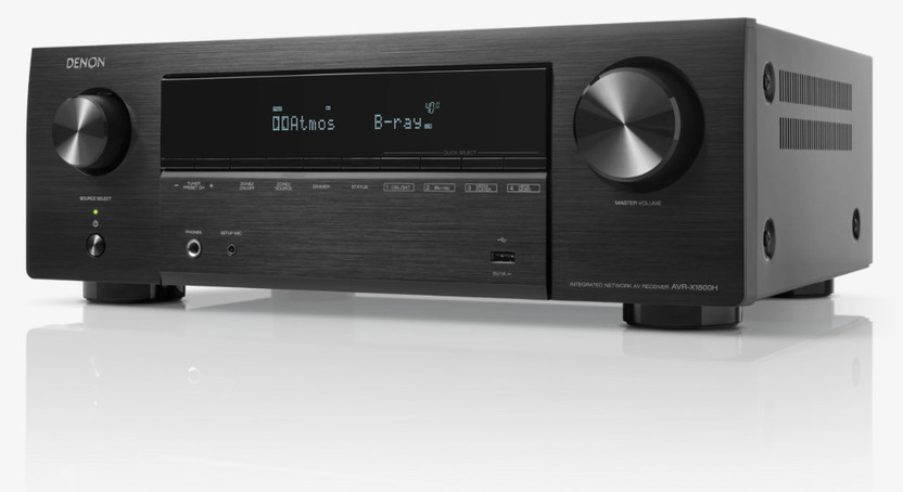 DENON X1800H AVR 7.2CH 8K AV Receiver Dolby Atmos DTS, HEOS, WiFi, BT, Airplay2 (2024) 440 W AV Power Receiver(Black)