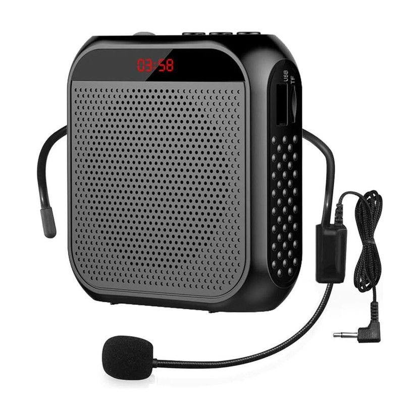 Verilux Voice Amplifier for Teachers Portable 2200 mAh Microphone Headset Set Black Flash Drive,with Strap Belt, Portable Voice Amplifier for Teachers Indoor PA System(12 W)