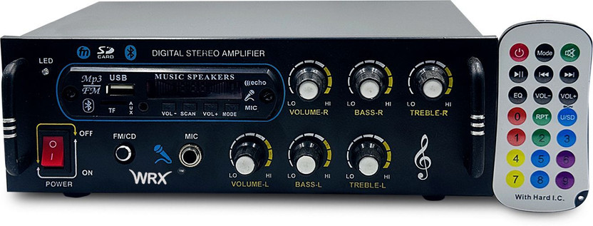 WRX Amplifier , Aux ,FM ,Sound Machine, Bass Treble & Volume, Remote BT/ USB/SD Card 120 W AV Power Amplifier(Black)