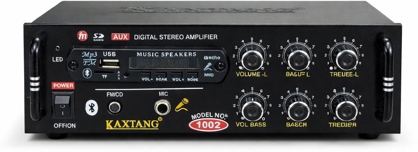 KAXTANG DJ official 1002BT Full Black Digital Stereo With BT/ USB/ SD-Card /FM /AUX 5000 W AV Power Amplifier(Black)