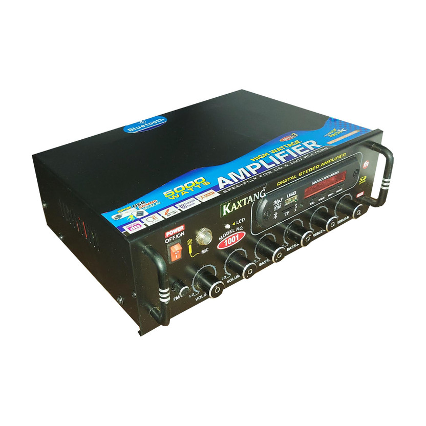 KAXTANG DJ remix 1001 BT Full Black Digital Stereo With BT/ USB/ SD-Card /FM /AUX 5000 W AV Power Amplifier(Black)