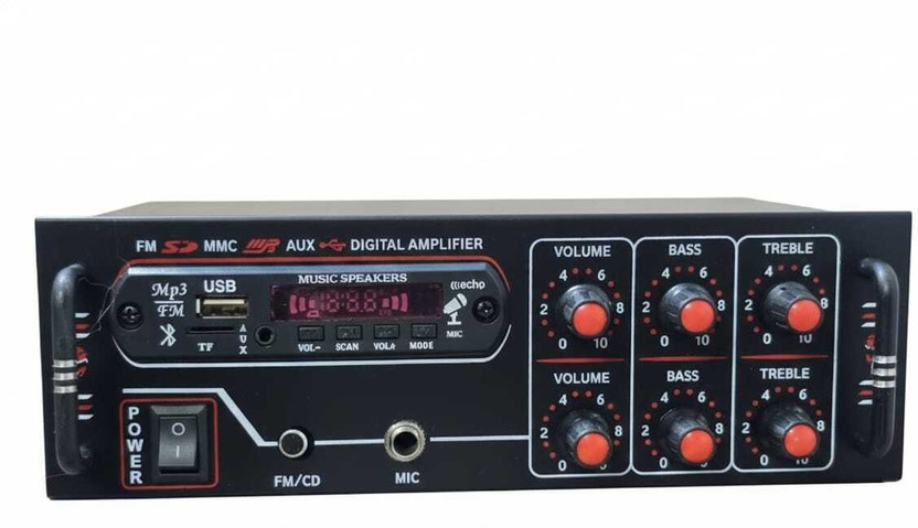 RN Enterprises 8003 BLUETOOTH USB AUX FM With Mic Slot 160 W AV Control Amplifier(Black)