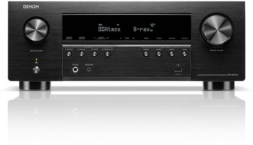 DENON AVR-S970H - 7.2 Ch Dolby Atmos AV Receiver 8K With HEOS/ALEXA Built 90 W AV Control Receiver(Black)