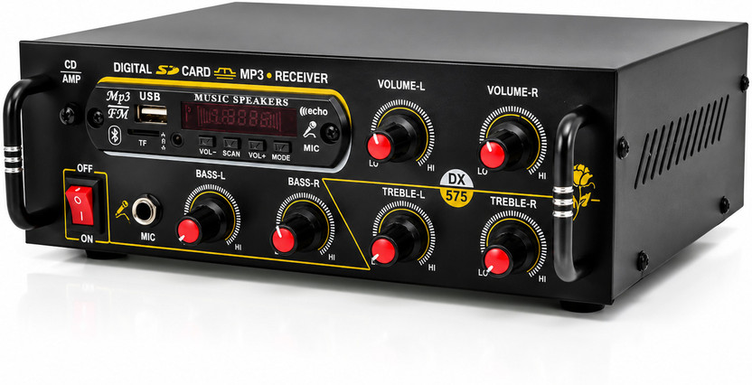 ain Amplifier Bluetooth,Aux,Fm Radio,Sound Machine,Bass Treble & Volume,Remote 120 W AV Power Amplifier(Black)