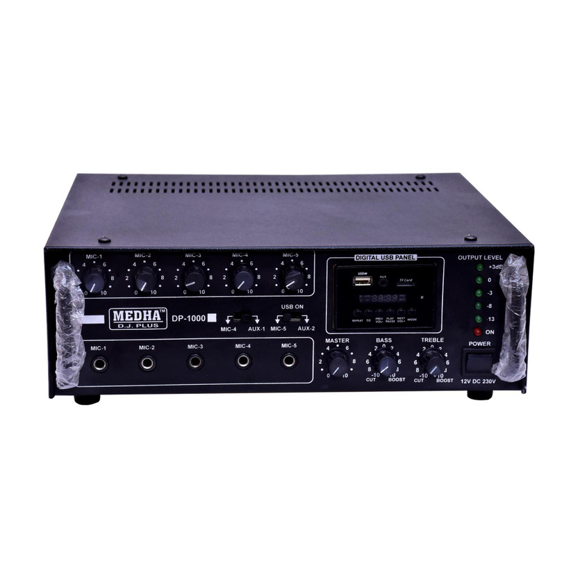 MEDHA D.J. PLUS Professional 100 Watt P.A. Amplifier With Digital Media Player 100 W AV Power Amplifier(Black)