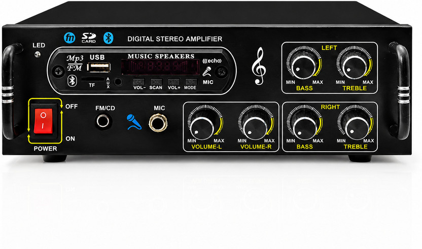 ain Amplifier 5000 W Bluetooth dj speaker machine,AUX/MIC Input/USB/SD Card FM 120 W AV Power Amplifier(Black)
