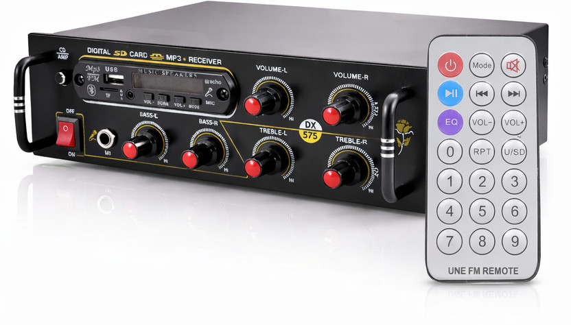 ain Amplifier DJ Sound Machine, Bass Treble & Volume,Remote BT/ USB/SD Card FM Radio 120 W AV Power Amplifier(Black)