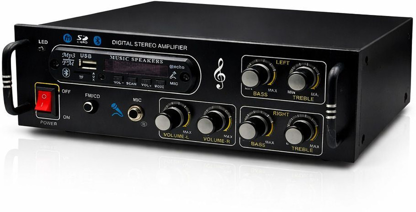 Night Guard Amplifier 5000 W Sound Machine,Bass Treble & Volume,Remote BT/ USB/SD Card Radio 120 W AV Power Amplifier(Black)