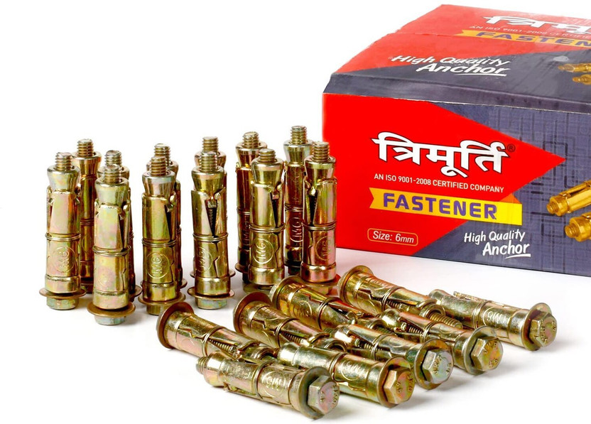 Trimurti 6 mm Brass Wall Fastener Anchor Bolt Screws for Concrete Walls, Wood Acorn Nut Sleeve Anchor(0.6 cm)
