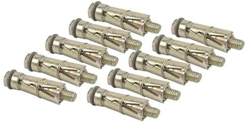 PADMAVATHI ENTERPRISES 8mm, Bolt Screws, Rust Proof, Unbeatable Hold, Eas(10 Pieces, GoldEN) Acorn Nut Sleeve Anchor(50 cm)