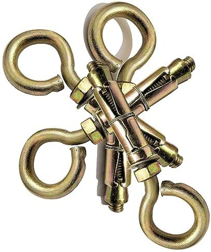 Themujtaba (6mm) (8 pcs)Anchor Round Close Brass Hook Fasteners, Brass Best Hook Hollow Wall Drive Anchor(6 cm)