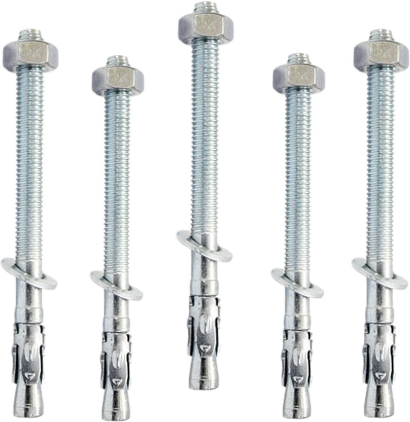 myjas Pack of 5 | heavy duty Through bolt Fastener 6 inches Wedge Anchor(15 cm)
