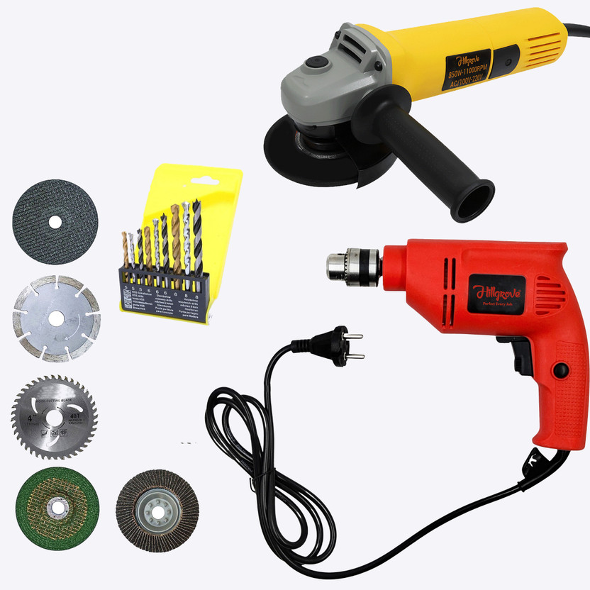 Hillgrove HGCM1384M1 850W 100% Copper Hand Grinding Angle Grinder Cutter Cutting Machine Angle Grinder(100 mm Wheel Diameter)