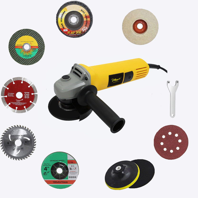 Hillgrove HGCM1430M1 850W Hand Angle Grinder Wall Cutter Grinding Glender Cutting Machine Angle Grinder(100 mm Wheel Diameter)