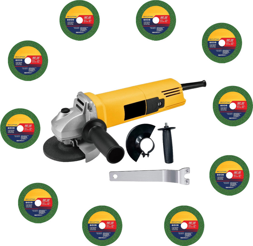 RanPra 4INCH CUTTER MACHINE WITH 10pcs METAL CUTTING BLADE Angle Grinder(100 mm Wheel Diameter)