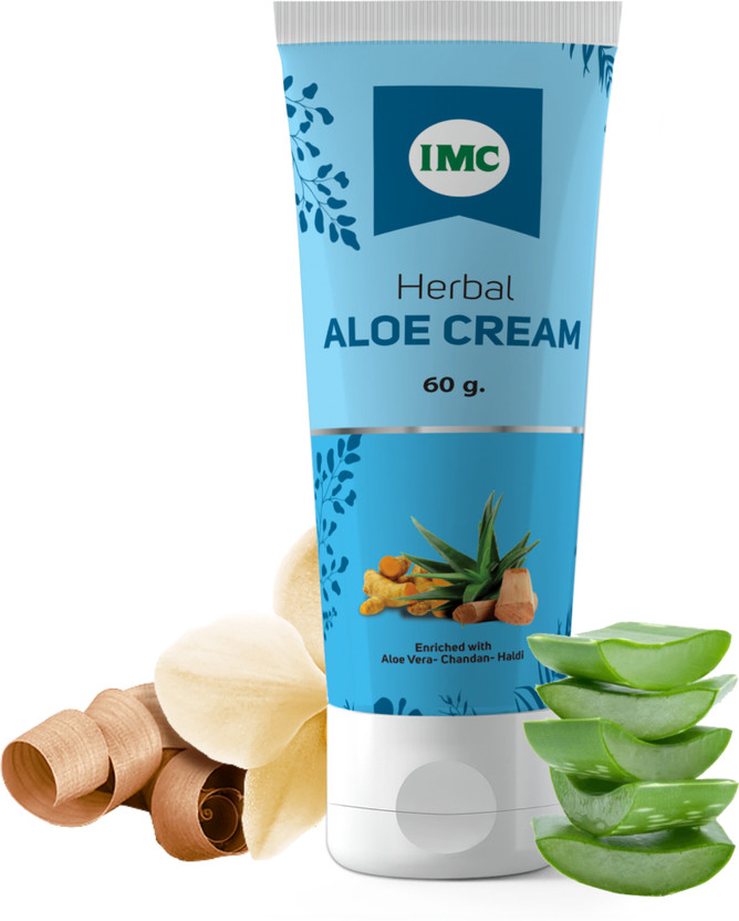 IMC Herbal Aloe Cream | Healthy, Fair, Soft Skin; Reduces Dark Circles & Unevenness(60 g)