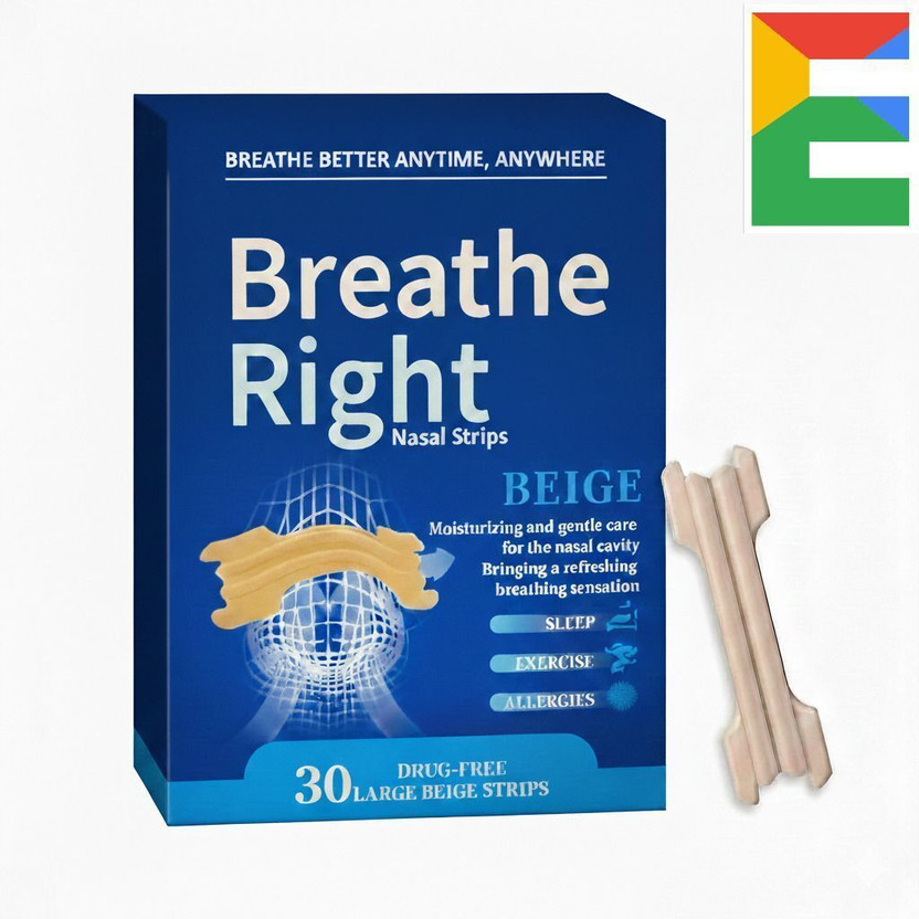 EKAKSH ENTERPRISE Breathe Right Pure Flow Nose Strips- Snore Stopper Dilator Breathing Aid- 30 Pcs Anti-snoring Device(Nasal Strip)