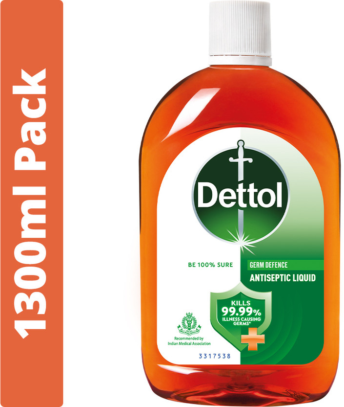 Dettol Antiseptic Liquid for First Aid, Surface Disinfection and Personal Hygiene, Antiseptic Liquid(1300.0 ml x Pack of 1)