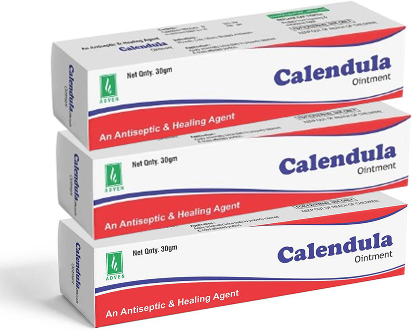 ADVEN Calendula Ointment 30gX 3pcs - Gentle Topical for Minor Wounds, Irritated Skin Antiseptic Ointment(30.0 ml x Pack of 3)