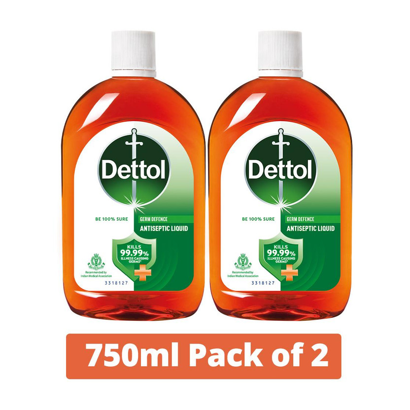 Dettol Dettol First Aid, Personal Hygiene, Surface Cleaner, Liquid Detergent, Handwash, phenyl Antiseptic Liquid(0.75 ml x Pack of 2) - Flipkart Deal