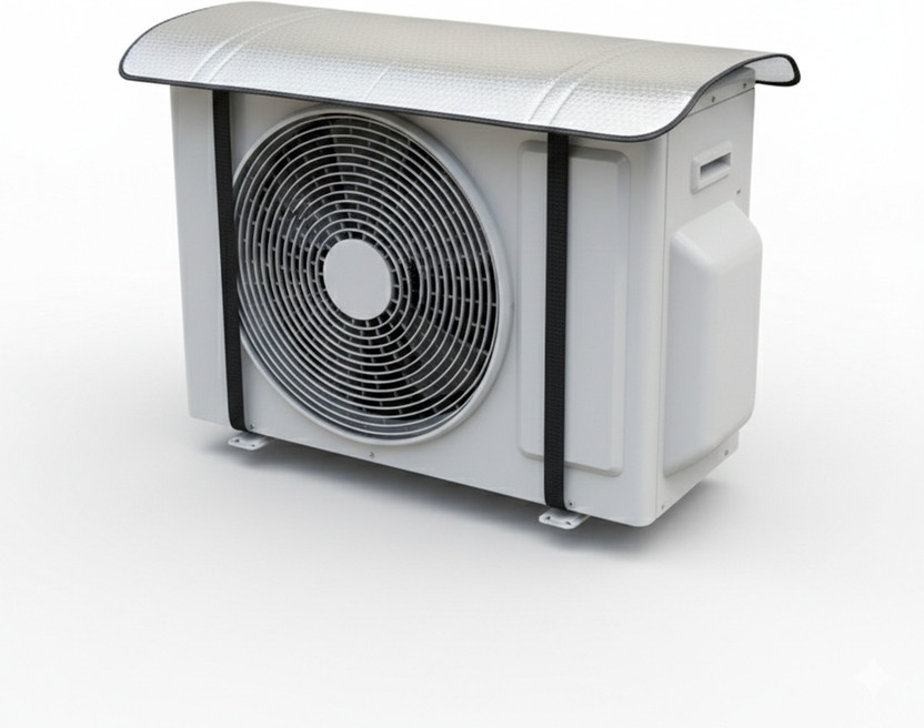 SafeMyles Air Conditioner  Cover for 1.5 Ton(Width: 50 cm, Silver, Ac Outdoor Cover)