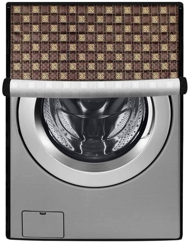 ZITIN Front Loading Washing Machine  Cover(Width: 60 cm, BROWN, Water ,Stain ,Scratch , Heat Resistant, Zipper Lock)