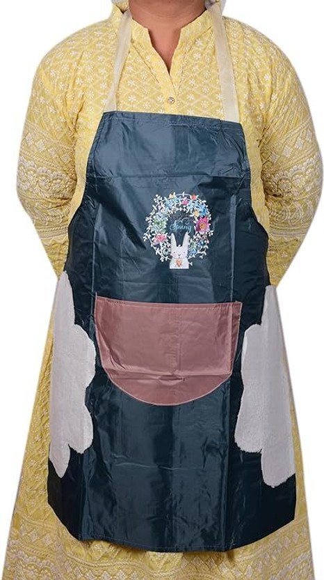 SUNVIKA House Polyester Chef's Apron - Free Size(Dark Blue, Single Piece)