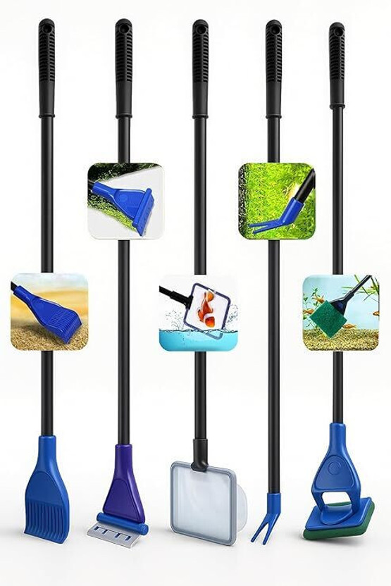 Naaz pet world 5 in 1 Aquarium Cleaning Kit Cleaning Aquarium Glass Removing Algae Electrical Solvent Aquarium Cleaner