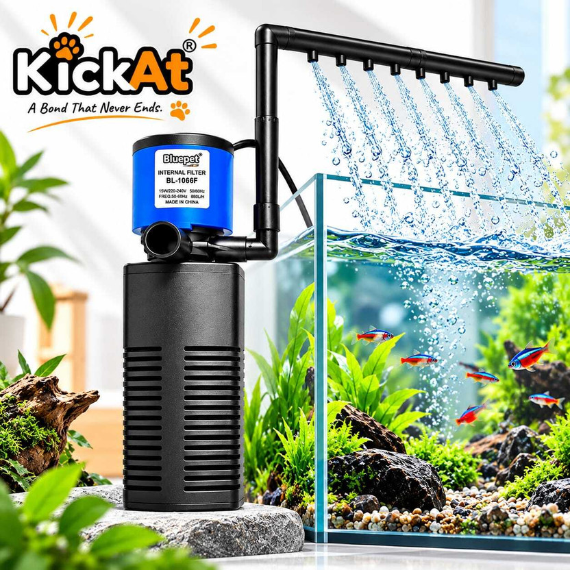 kickAt kickAt 15W Submersible Aquarium Internal Filter with Spray Bar for Fish Tanks Power Aquarium Filter(Mechanical Filtration for Salt Water and Fresh Water) - Flipkart Deal