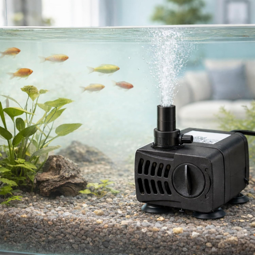 FinyPetz Mini Aquarium Pump A300 | 3W Silent | 300L/H Flow | Adjustable | 0.6m Lift Power Aquarium Filter(Mechanical Filtration for Salt Water and Fresh Water)