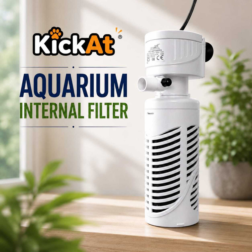 kickAt Submersible Internal premium Aquarium Filter, 1000 L/H (White) Power Aquarium Filter(Mechanical Filtration for Salt Water and Fresh Water)