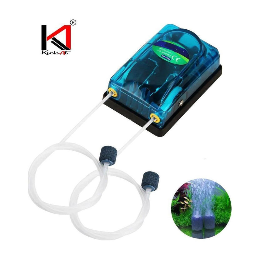 kickAt kickAt Premium Double Outlet Aquarium Oxygen Air Pump for Air Bubble of Fish Tank Power Aquarium Filter(Mechanical Filtration for Salt Water and Fresh Water) - Flipkart Deal
