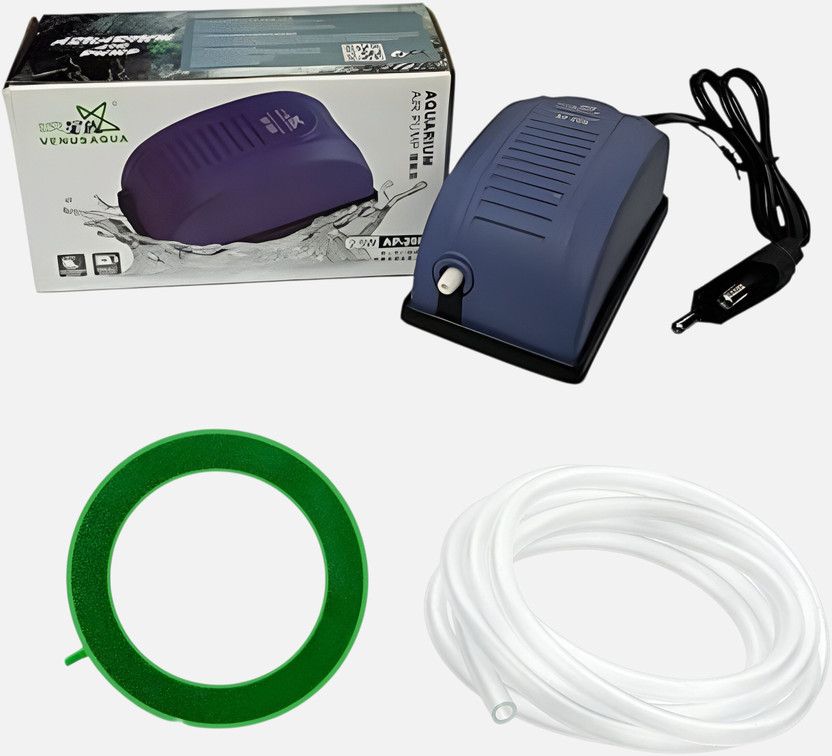 KASHANACREATION Aquarium air pump ap 208 with round stone 1.5 mtr pipe combo pack Air Aquarium Pump(30 cm)