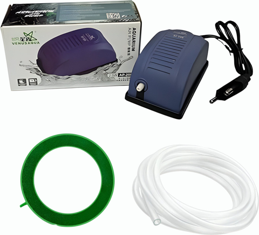 KASHANACREATION Aquarium air pump ap 208 with round stone 1.5 mtr pipe combo pack Air Aquarium Pump(30 cm)