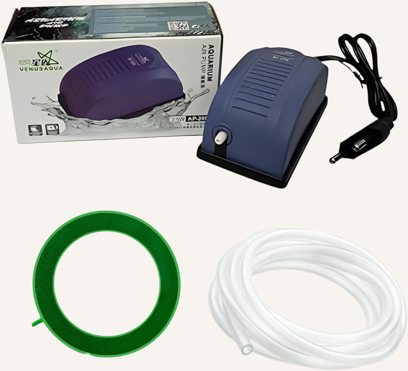 KASHANACREATION Aquarium air pump ap 208 with round stone 1.5 mtr pipe combo pack Air Aquarium Pump(30 cm)