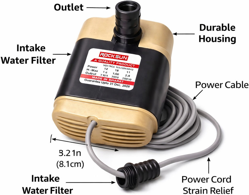 MashGan Air Cooler Water Pump Motor Multi Colored 18W Pump Submersible Water Pump(1 hp)